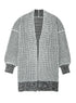 Plaid Knitted Long Open Front Cardigan